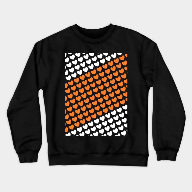 Peach / Orange Love Hearts Crewneck Sweatshirt by Vladimir Zevenckih